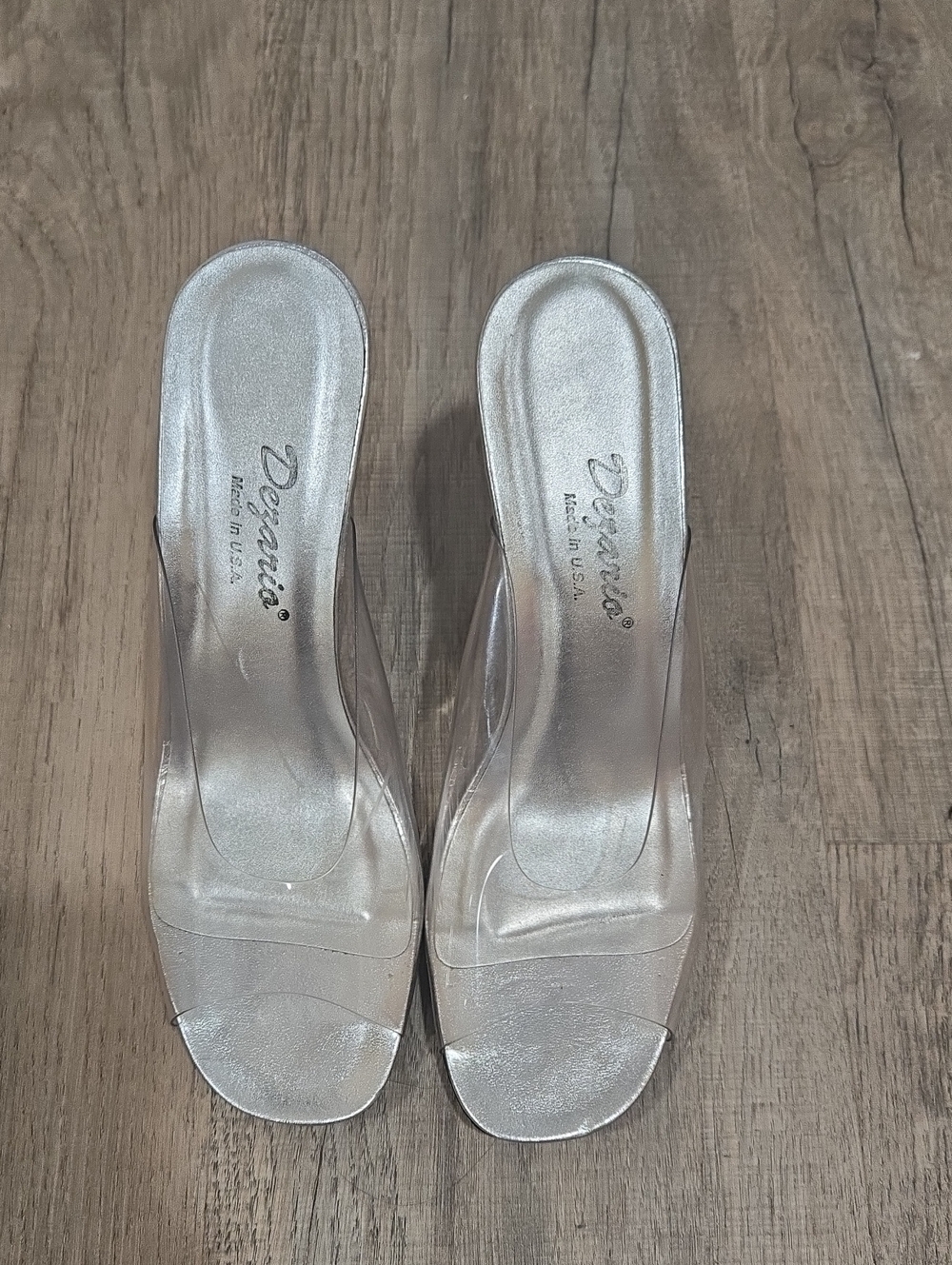 Dezario PVC Silver Clear HEELS!